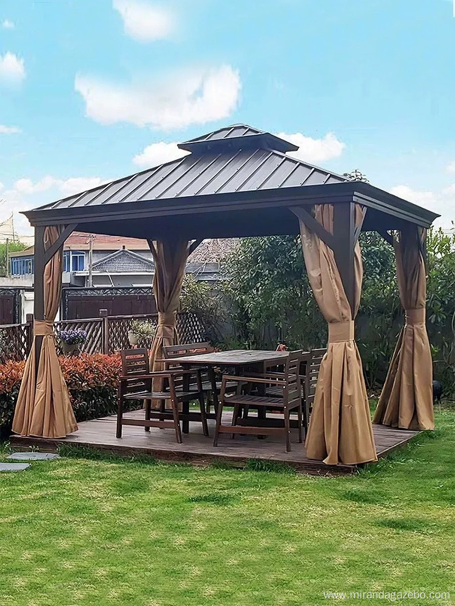 outdoor pergola pavilion 12' x 10' hardtop gazebo