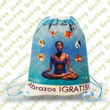 Promotional Drawstring Bag, Made of Printed 190T Polyester Fabric/RPET Fabric