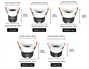 Hochwertige, dimmbare eingebettete LED-Downlights für Büro und Wohngebäude