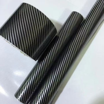 Self-Adhesive 1.52*18m Good Stretch 2D Black and Silver Carbon Fiber Car Wrap Vinyl