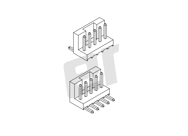 2,50 mm toonhoogte 90 ° Wafer Connector Series AW2506RA-XP