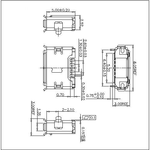 MUFM07 7-Micro USB 5P Receptacle AB TYPE SMT (Shell Dip) MUFM07 7-Micro USB 5P Receptacle AB TYPE SMT (Shell Dip)