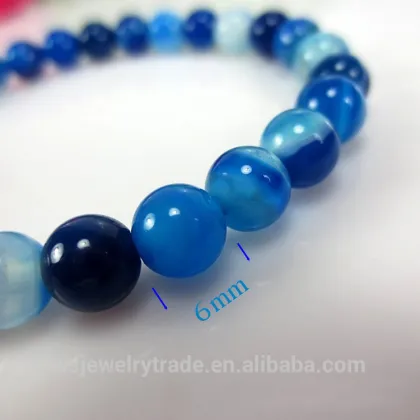 Agate Bracelet 6-12mm natural Aquamarine Bracelet Blue sky jewelry stone bracelet
