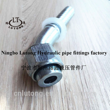 ISO 12151-1 SAE J 516 Swaged zinc plate pipe fittings 45 degree ORFS female flat seat