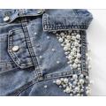 2021 Bead Studded Denim Lady Blouse Jacket Customization