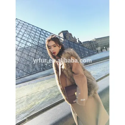 Yanran Fur Factory YR725 New Arrival Raccoon Fur Vest Women/Winter Knit Fur Vest