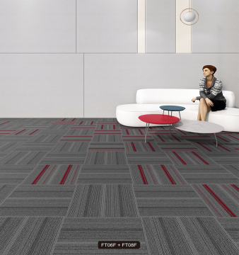 Eco-Friendly Colourful Line Carpet Tiles - Removable Square Commercial Carpet with Asphalt Backing
