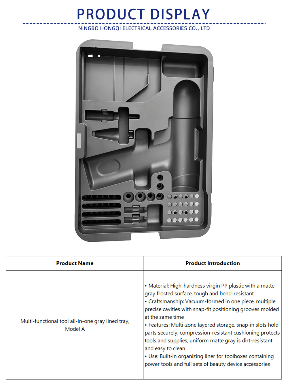 66-Multi-functional tool all-in-one gray lined tray, Model A-x