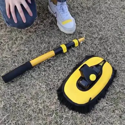 Telescopic Car Wash Mop Kit with Rotating Microfiber Brush