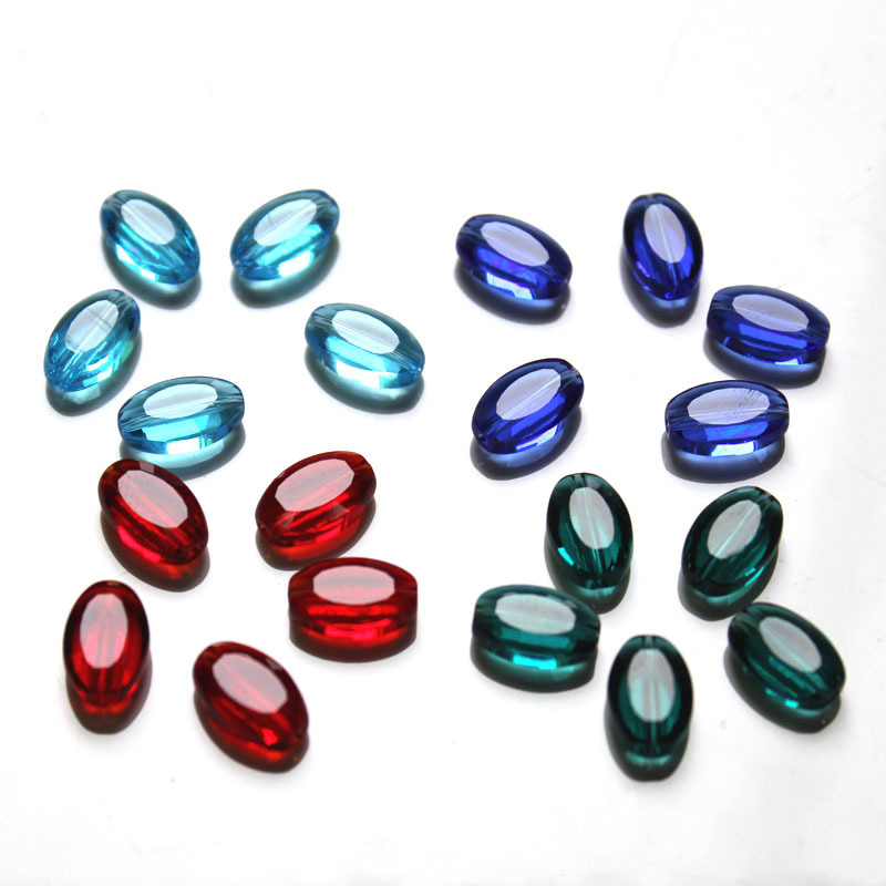 Glass Beads 9X6mm Handcrafted Flattened Ellipse Beads