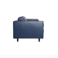 Популярный диван Sven синий кожаный секционные