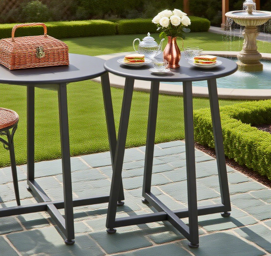 Small black iron end table