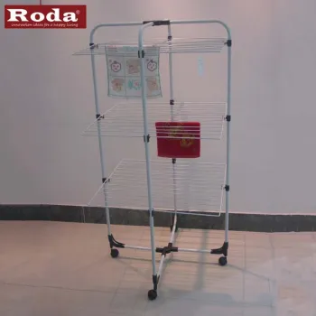 Standing Space-Saving Foldable 3-Tier Clothes Drying Rack