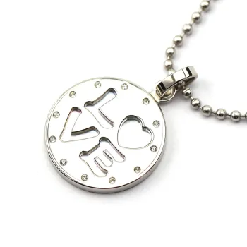 316L stainless steel pendant for lovers with crytal