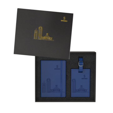 Wholesale Real Leather Passport Cover & Luggage Tag Set with Gift Box
