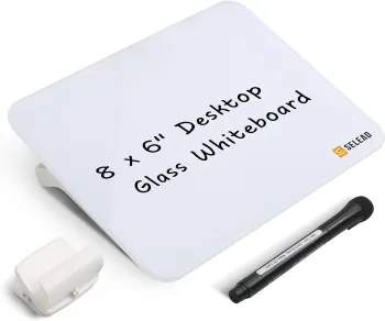 Glass Dry Erase Desk Whiteboard for Office, Home, and School