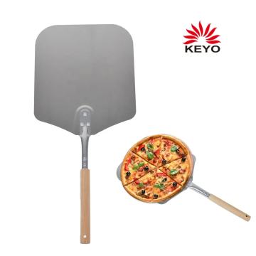 Aluminum Alloy 14 Inch Pizza Shovel with Wooden Handle for Baking