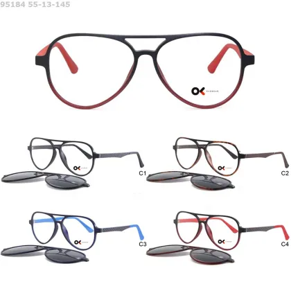 Men Ultem Optical Frame Magnetic Clip on Sunglasses