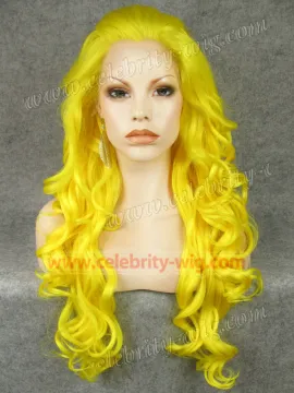 Kim Kardashian Long Wavy Yellow Synthetic Lace Front Wig