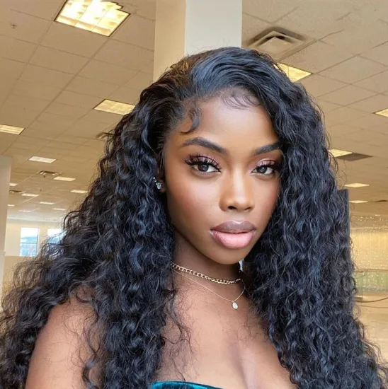 Top quality free lace wig samples,weaves and wigs,40 inch curly deep wave full lace human hair wig