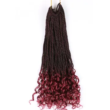 Hot sell  senegalese twists synthetic  braiding hair curly synthetic hair for braiding wavy braiding hair
