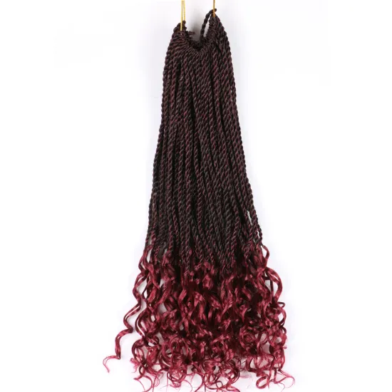 Hot sell  senegalese twists synthetic  braiding hair curly synthetic hair for braiding wavy braiding hair