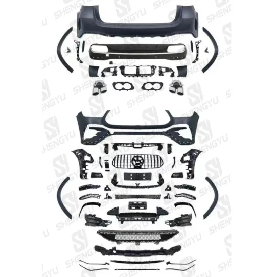 2020-2024 Mercedes-Benz GLE W167 Luxury Upgrade Accessories: AMG53 Bumpers, Rear Diffuser, Tail Pipes, Eyebrows