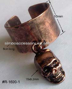 fashion metal skull jewelry cuff ring