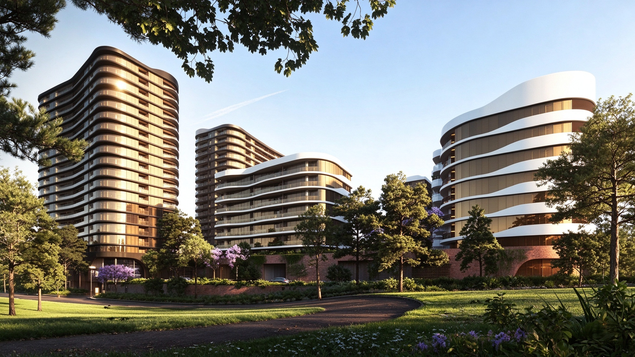 Visualização arquitetônica do projeto residencial de arranha-céus UO-3148 Sydney