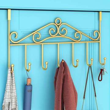 Thick Wire Door Storage Hook with 7 Hangers: A Versatile Solution for Home Decoration and Organization