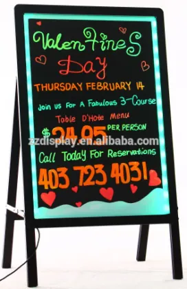 New glowing folding stand up advertising board