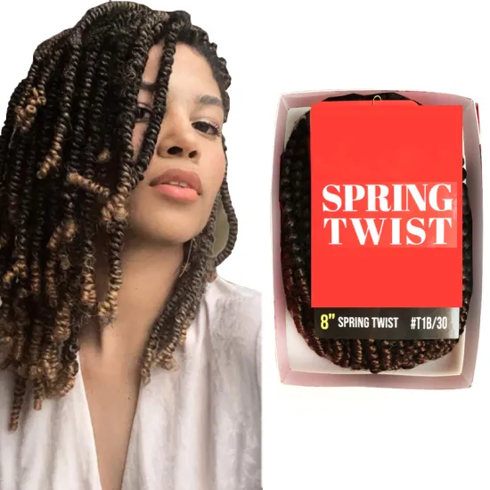 Wholesale Spring Twist Hair Extensions: Hot Selling 8-inch Japanese Synthetic Afro Spring Curl Braids