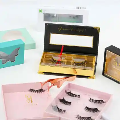 Natural Long False Eyelashes - Half Strip Lashes Fluffy Mink Lashes