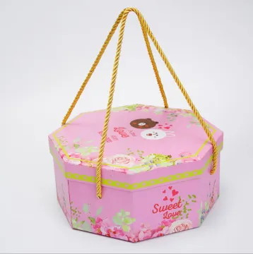 Printed Customise Hexagonal Box With Handle
