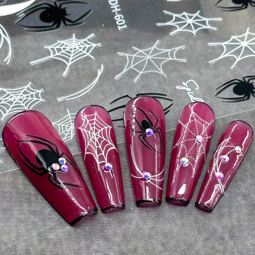 DH Series Spider Web Fashion 3D UV Nail Art Decals
