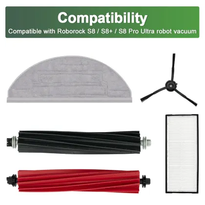 Roborock S8 Pro Ultra Robot Vacuum Cleaner Replacement Parts - Including Black Side Brush