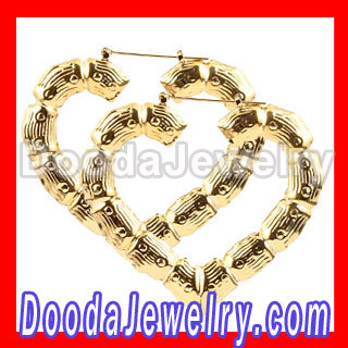 Celeb Inspired Black Gold Bamboo Earrings Wholesale 