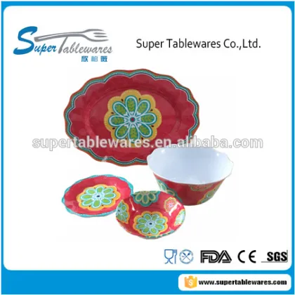 Red solid 100% melamine soup bowl salad cereal