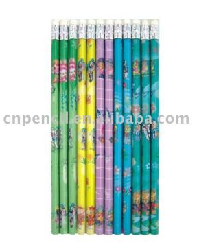 7\" HB basswood,round shape,revolving pencil with erser