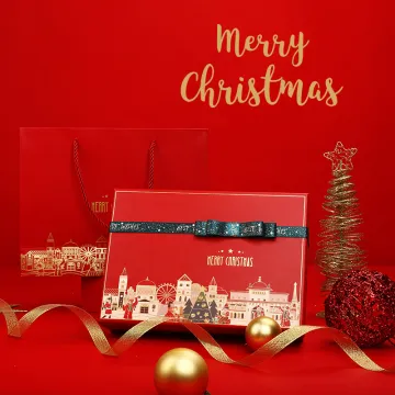 Bowknot Design Red Christmas Eve Socks Gift Boxes