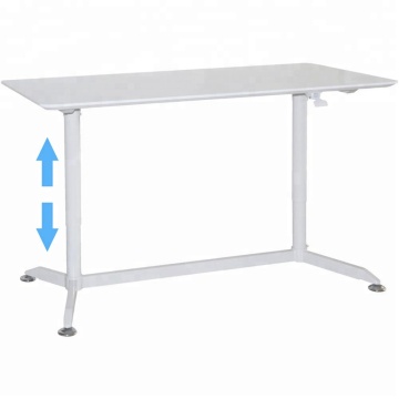 Adjustable Height Standing Desk 140x70cm MDF PVC Pneumatic Sit-Stand