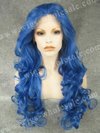 Synthetic lace front wigs blue hair wigs wave can beauty heat resistant wig manufacturers