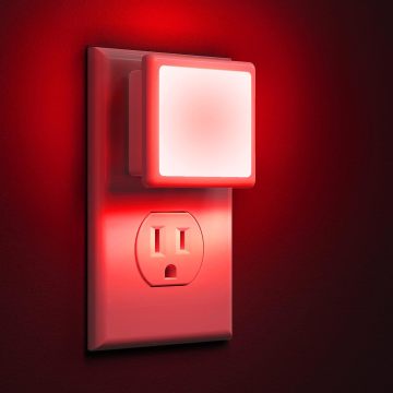 LOHAS RED Dusk to Dawn Sensor Mini LED Night Light for Kids Bedroom