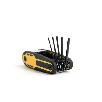 Compact 8-Piece Metric Hex Key Set: Foldable Allen Wrench Tool Kit