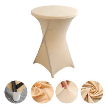 Hotel Banquet Round Table Covers: Elastic Bar Cocktail Tablecloths in Solid Colors