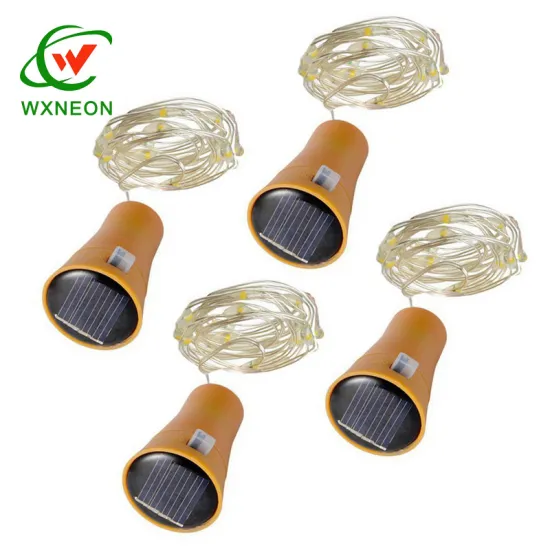 Copper Wire Solar Wine Bottle Lights - 20 LED Fairy Lamps