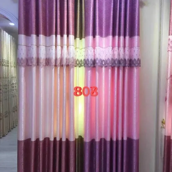 Wholesale Cheap Polyester Embroidered Curtain Fabric Rolls for Living Room Decoration
