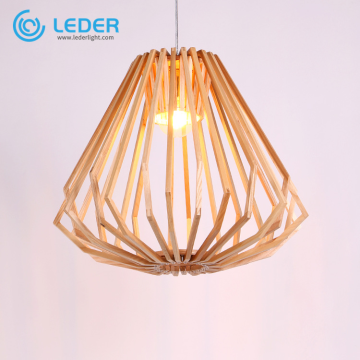 LEDER Luminaire suspendu contemporain en bois