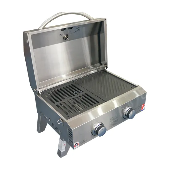 Hyxion Rapid heating foldable stainless steel outdoor foldable barbeque stainless steel propane BBQ Grill