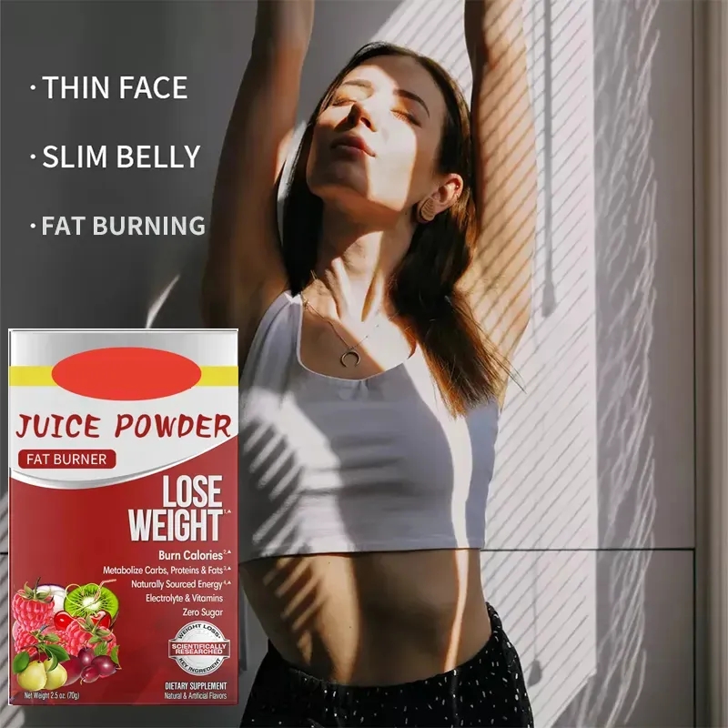 Private Label Natural Zero Sugar Fat Burn Fruit Juice Powder Energy Boost Weight Loss Meal Replacement Fruit Slimming Powder